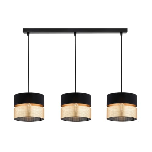 KAR LIGHTING Pendelleuchte 3-flammig Schwarz Gold Metall E27 LED geeignet moderne Hängelampe Wohnzimmerlampe Esszimmerlampe Schlafzimmerlampe höhenverstellbar zeitlos elegante Innenbeleuchtung