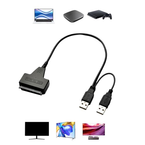 Cable SATA 2.5" a USB con Adaptador de Corriente y LEDs miniatura 2