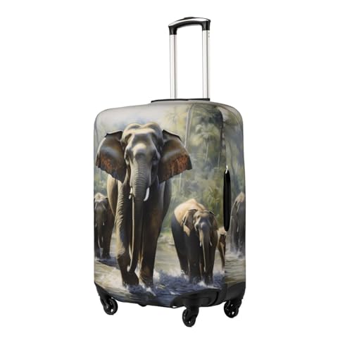 Housse de protection élastique pour valise grand format lavable motif éléphant