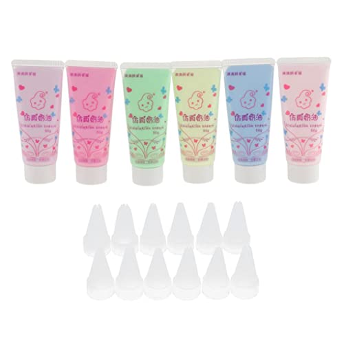 Bonarty 6 Pieces Fake Whipped Cream Clay Kawaii Cell Phone Case Deco DIY 50g Bonarty 6 Pieces Fake Whipped Cream Clay Kawaii Cell Phone Case Deco DIY 50g