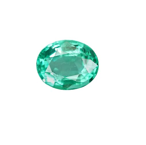 QGEMPanna Stone Original Certified 6.50 Carat एमराल्ड हरा पन्ना स्टोन 7.15 Ratti Oval Shape Emerald Gemstone Markatmani Panna Rashi Ratan Green Stone मरकतमणि रतन Panna Stone Natural Unheated Emerald stone for Making Jewelry, Pendant or Ring or Bracelet By IRIS GEMS