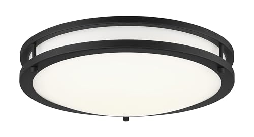 Minka Lavery 716-66A-L Vantage LED Flush Mount, 1-Light, 25 Total Watts, 15.75-in H x 3.75-in W, Coal Black by Minka Lavery - Used condition - US$67.44