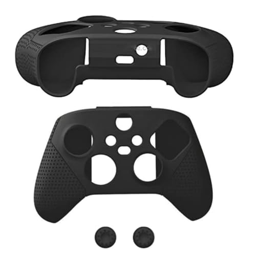 Image of TMG Silicone Cover Case for Xbox Series X /S Controller, Rubber Skin Protector for Xbox Series X /S Controller with Matching Thumb Grips (Black)