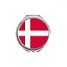 Denmark National Flag Europe Country Hand Compact Mirror Round Portable Pocket Glass