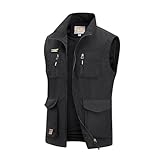 giacca multitasche Gilet da pesca eleganti e di design Molteplici tasche di diverse dimensioni, tra cui tasche sicure con zip e tasche in velcro, comode per riporre tutti i vostri effetti personali durante il lavoro, il viaggio, la pesca, il safari, l'escursionismo, la fotografia, l'arrampicata, la caccia, le passeggiate, il campeggio e il ciclismo.