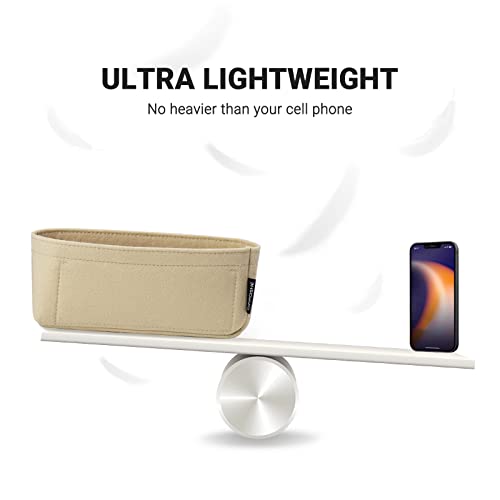 Opposhe Purse Organizer Insert For Gg Marmont, Soft Felt Handbag Organizer With Zipper, Lightweight Women Small Pouch Insert Bag Divider (Small, Beige) #TOP5