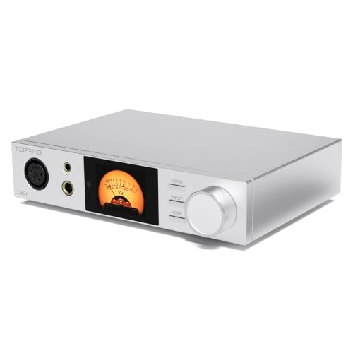 TOPPING DX5 II Hi-Res DAC & Headphone Amp Combo – Dual ES9039Q2M, X-Hybrid Amp, 10-Band PEQ, LDAC Bluetooth 5.1, 4.4mm Balanced & 6.35mm Headphone Output, Preamp Mode, 12V Trigger (Silver)