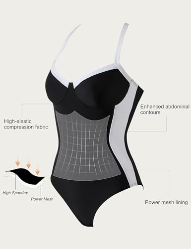 SUUKSESS Womens Tummy Control One Piece Swimsuit Sexy Crisscross Back Bathing Suit2