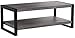 Walker Edison Industrial Modern Rectangle Metal Base and Wood Coffee Table Living Room Accent Ottoman, 48 Inch, Charcoal