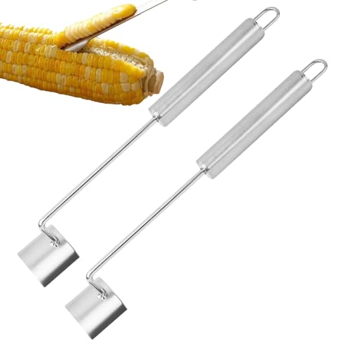 Ranley Pelador De Mazorcas De Maíz,2 Piezas De Acero Inoxidable Ergonómico Cortador Removedor,Herramienta Para Pelar Maíz - para Barbacoas, Picnics, Verduras, Cocina, Ensaladas Dulces, Preparación