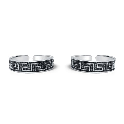 raajraani Pure 925 Sterling Silver Thumb Toe Ring for Women | Smita Thumb Toe Ring | Oxidised Finish, No Stone | Gift for Her (7 gms)-picture-38