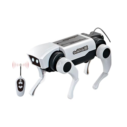 Solar-Roboterhund-Spielzeug – ferngesteuertes STEAM-DIY-Experiment, pädagogisches Elektrospielzeug, intelligentes Lernspielzeug, beweglicher Haustierroboter | für Kinder, Technikfans, Bil