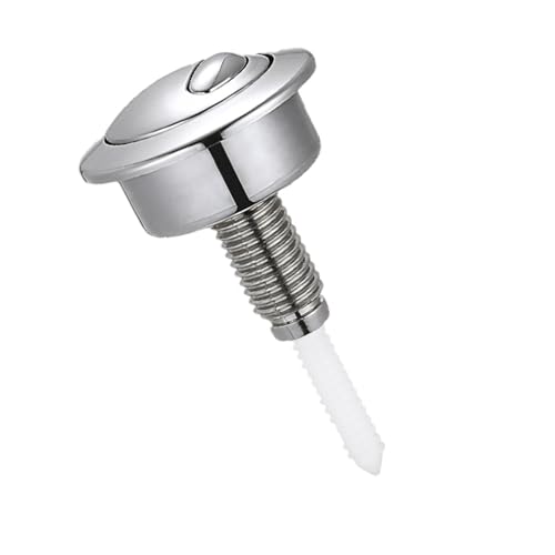 1 pièce Bouton de chasse d’eau double pour chasse d’eau de WC - Bouton poussoir pour réservoir d’eau - Bouton-poussoir pour cuvette de chasse d’eau - Bouton de remplacement pour chasse d’eau (Argent)
