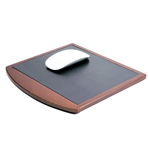 Dacasso Walnut Luxury Leather Pad for Optical or Analog Mouse