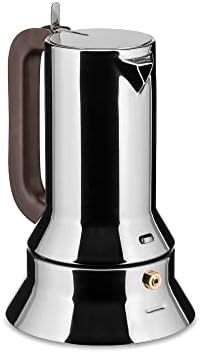 Alessi 9090/3 3-Cup Espresso Coffee Maker in 18/10 Stainless Steel Mirror Polished with Magnetic Heat Diffusing Bottom, Silver