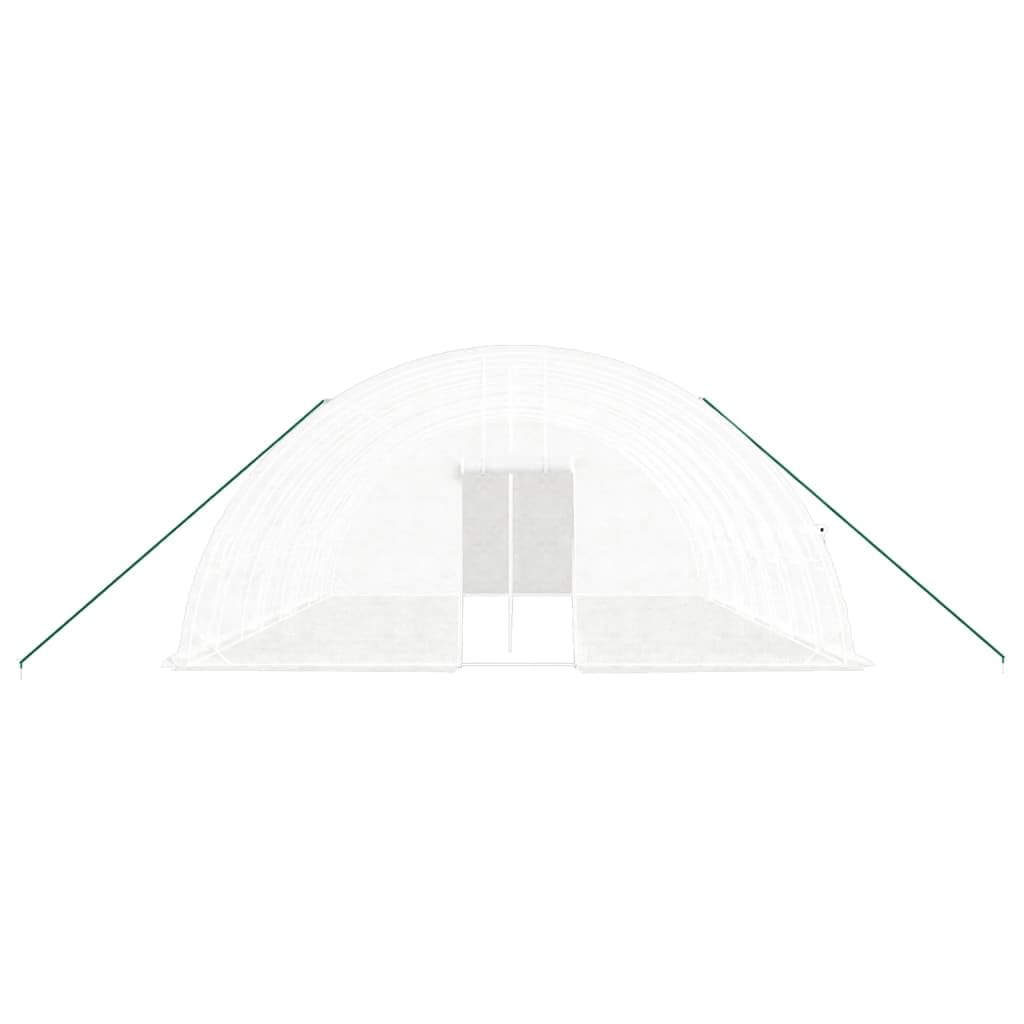 Tomostar Serre de Jardin Tunnel, Serre de Jardin avec Cadre en Acier Blanc 48 m² 8x6x2,85 m