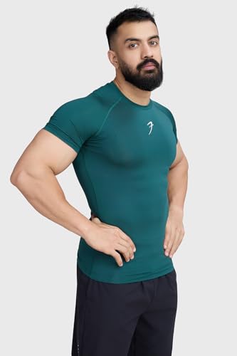 Image of FUAARK Men's Half Sleeve Compression T-Shirt - Athletic Base Layer for Fitness