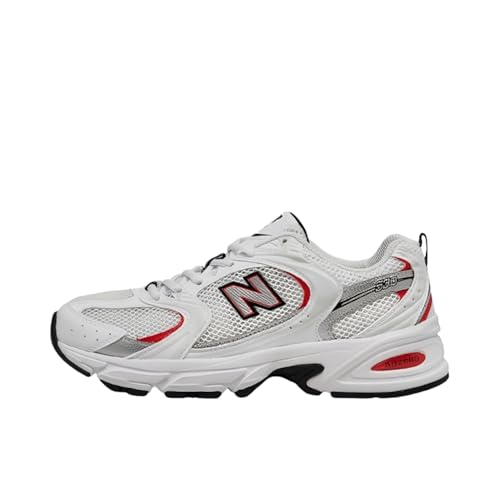 New Balance Herren 530 Sneaker, Weiß/Blast Red, 42 EU – Ansicht 1