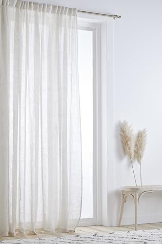 JOTEX Ellen - Cortina Multifuncional de Lino extraancha, 100% Lino (Paquete de 1), Color Beige Lino, 250 cm