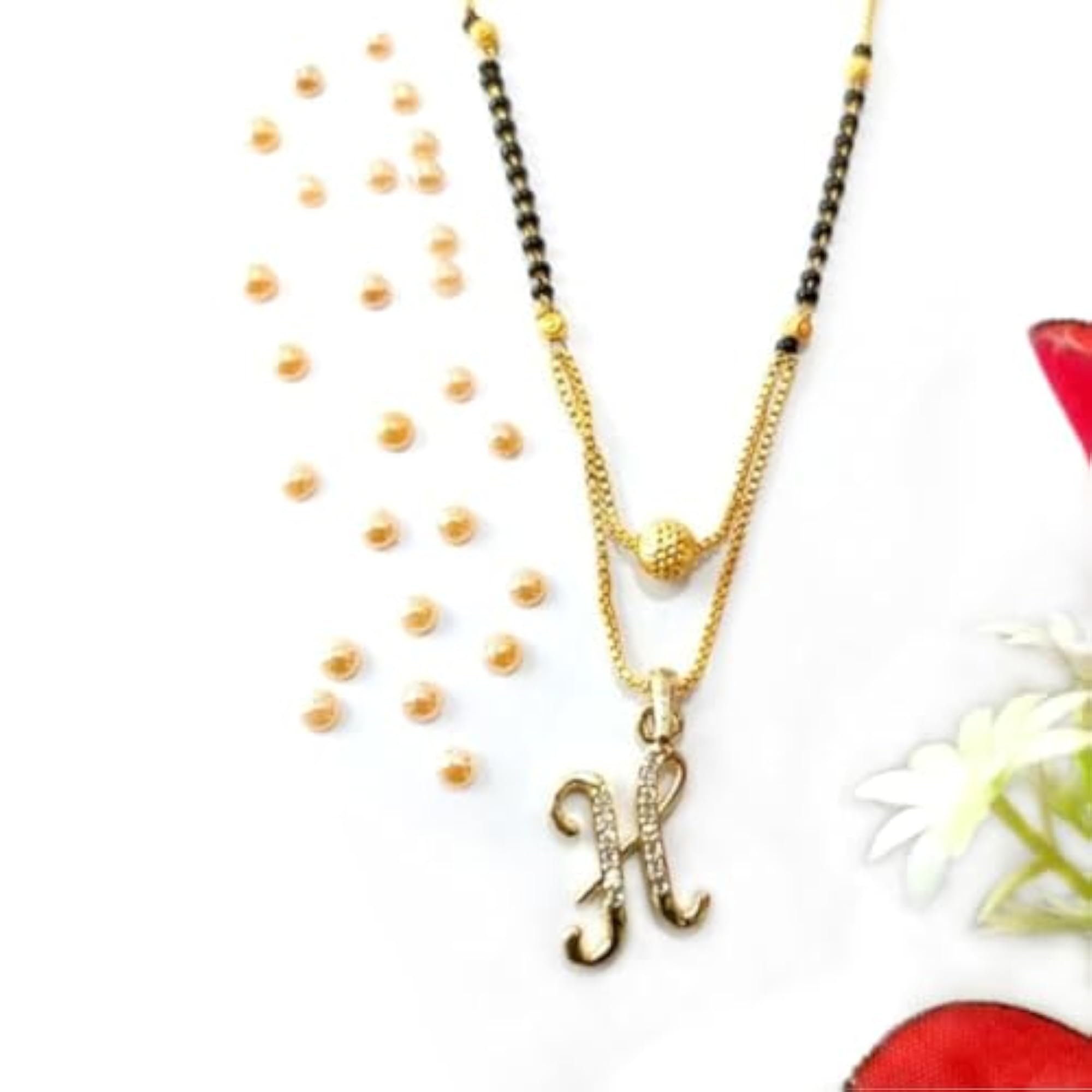 H Name Letter Diamond Attached Alphabet Pendant