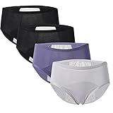 4 Packs Women Period Panties Teens Menstrual Leak Proof Underwear First Period Starter Sanitary Shor