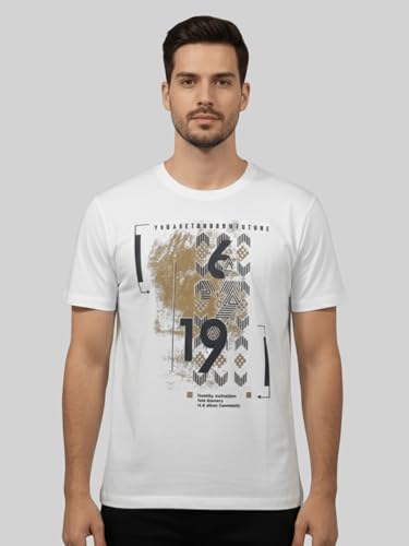 Image of Dollar Club Men's Cotton Round Neck Printed T-Shirt