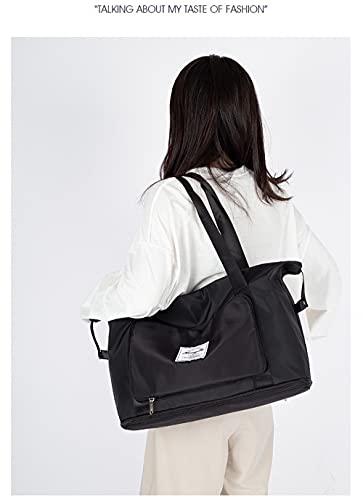 IFA Women Expandable Travel Duffel Bags, Men Sports Tote Gym Bag, Unisex Foldable Weekender Overnight Shoulder Bag