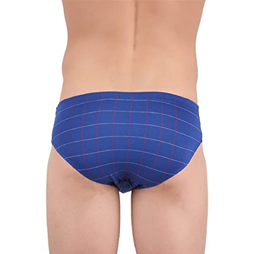 Image of Crystal Italia Brief Men's Super Combed Cotton Checkered Brief with Concealed Waistband | Assorted | (Pack of 4)