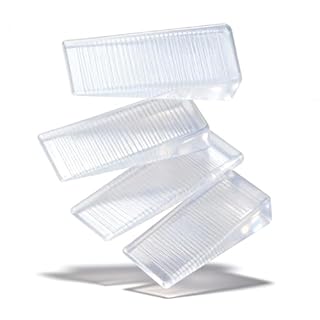 Clear Heavy-Duty Plastic Shims – Professional Leveling Wedges for Wobbly Toilets, Furniture, Washers & Commercial Equipment – Trim-to-Fit, Stackable, Non-Slip, Floor Protection(Clear 4 Pack)