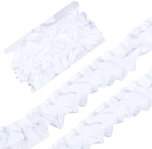 White Ruffle Edge Amazon.com: letsinstyle 5 Yards White Ruffle Pleated Lace Trim, 1.57 ...