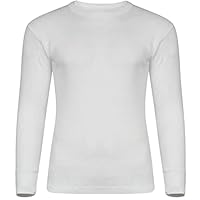 Kids Brushed Thermal Underwear Unisex Boys Girls Long Johns Long Sleeve Shirts T Shirt Bottoms Trousers Tops Winter Warm Underwear Camping Ski Pants (1 x Long Sleeves Top White, 9/10 Year)