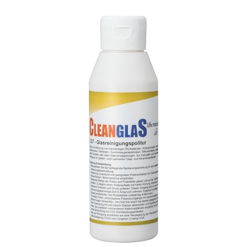 Preisvergleich Produktbild CleanglaS Glasreinigungspolitur CG7 / Kratzfreie Reinigung von Glas / Glasreiniger / Duschkabinen-Reiniger / Glas-Politur / Kalkentferner Dusche Stark / Scheibenreinigungspolitur / 250ml