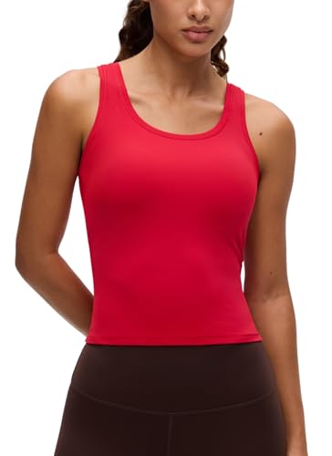 Image of CRZ YOGA Softembrace Scoop Neck Tank Top | Workout, Ultra Soft, Tight Fit, Waist Length, Double Lined, Sleeveless Shirts for Women