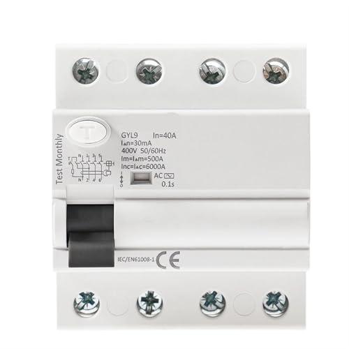 Interruptor diferencial GYL9 AC 4P 63A 100mA disyuntor de seguridad contra fugas eléctricas