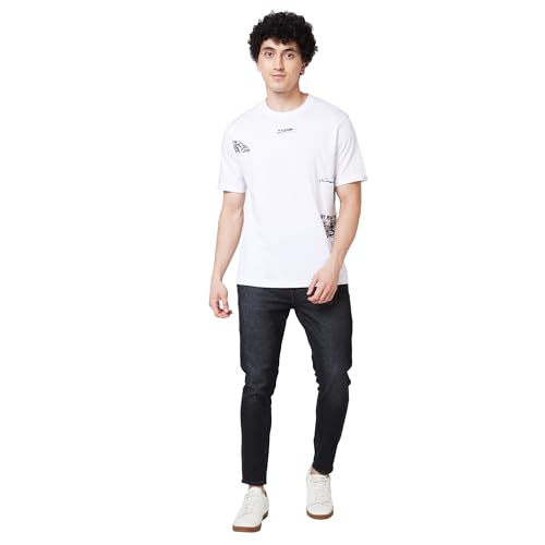 Image of Spykar Men's Comfort Fit N /A Half Sleeve Solid Casual T-Shirt