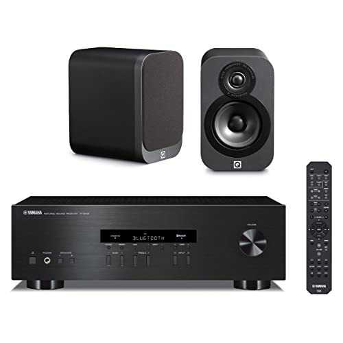 Yamaha R-S202 2-Channel Home Stereo Receiver with Bluetooth and Ultra Compact HiFi 2-Way Bookshelf Speaker - Pair (Graphite)