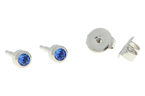 Solo orecchini acciaio chirurgico sterile orecchini fasce con pietra in blu scuro