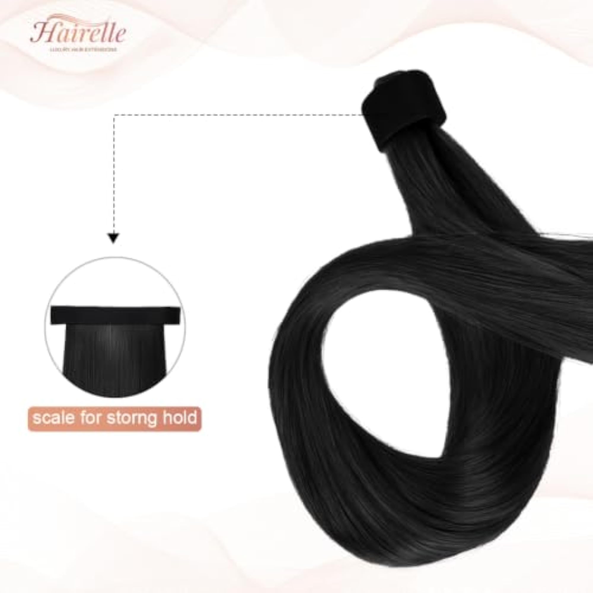 Black Straight Synthetic Ponytail Extension