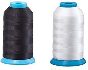 Set of 2 HUGE Bobbin Thread for Sewing And Embroidery Machine 1 Black and 1 White 5500 Yards Each - Polyester - Embroidex by Embroidex