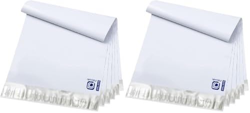 Image of POLYSELLS 50 pcs 12x15.5 Inches White Poly Mailers Shipping Envelopes, Strong Adhesive Sealing, Waterproof, and Tear-resistant Postal Mailing Bags for Clothing, Books, and Accessories (Pack of 2)