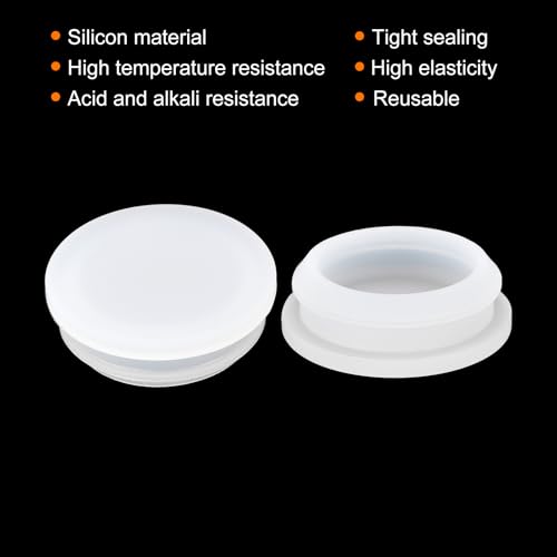 Image of MECCANIXITY 2pcs Silicone Snap in Locking Hole Plugs,34.6mm /1.4 Inch Mounting Diameter Narrow Groove Width 5mm Panel Seal Cover Round for Kitchen Bulkheads Waterproof Sealing Plugs Clear
