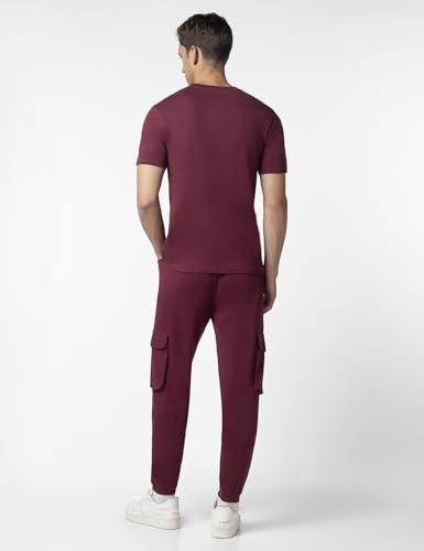 Image of FYLTR Men's Crewneck Terry Cotton Blend Co-ord Set | Half Sleeve T-shirt| Jogger with Side & Cargo Pockets | Tracksuit | Winter Co-ord set for Men