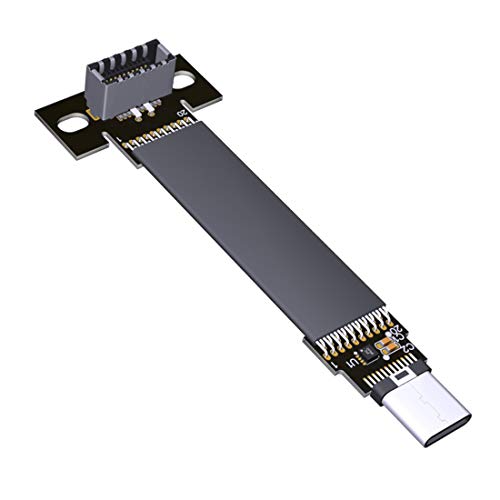 ADT-LINK USB 3.1 Extension Adapter Cable Male and Female Type-c to Type-e Data Cable 10G/BPS for ITX Motherboard Built-in USB Device (25cm,T6A-F9T with Chip)