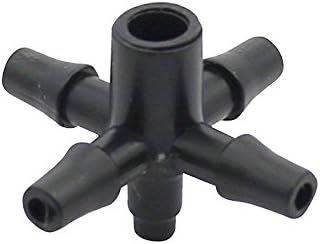 Ground Sprinklers 5-Way Hose Connector Agriculture Garden Hose Splitter Drip Irrigation Fittings Connector Garden Hoses 3/5Mm 200 Pcs Black 1I8 Inch
