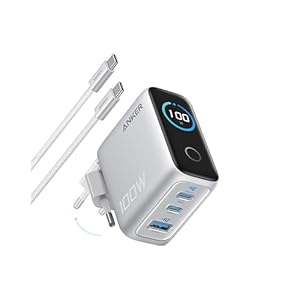 100W USB-C GaN Oplader 3-poorts, Sl...