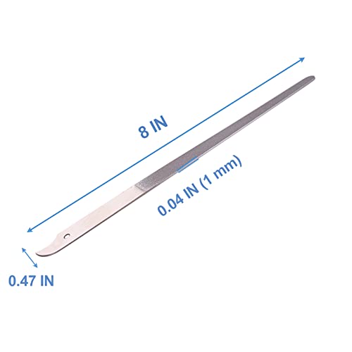 Metal Nail File (4 Pack), 8 Inches Long Stainless Steel Fingernail Files For Natural Nails, Sharp Pointed Tip Curved Finger Nail Files Diamond Heavy Dudty Nail Filers Sapphire Grit #TOP3