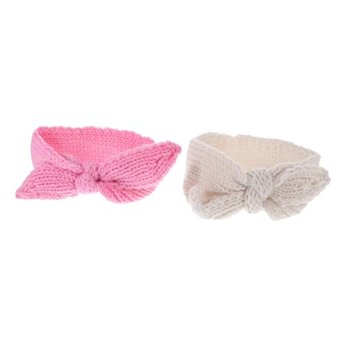 iplusmile 2 Piezas Diademas de Punto para Bebés Niñas Unidades con Lazo Suave Bandas Elásticas Cómodas para Recién Nacidas y Niñas Pequeñas Accesorio Ligero y Flexible para Fiestas y Uso