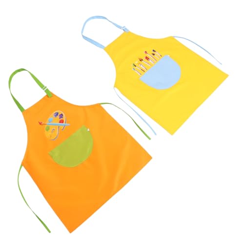 KONTONTY 2 Stück Teiliges Verstellbar mit Taschen Robuste Bastelschürzen für Kochen Backen Malen und Kreative Aktivitäten