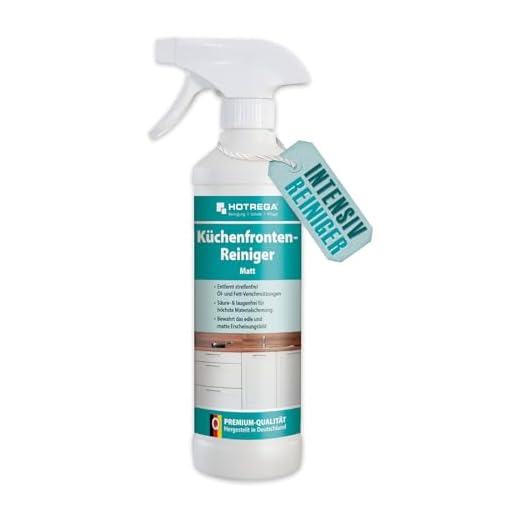 HOTREGA Küchenfronten Reiniger Matt 500 ml | Für matte Küchenfronten und empfindliche Oberflächen | Entfernt Fingerabdrücke & Alltagsschmutz