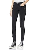 TOM TAILOR Denim Damen Extra Skinny Biker-Jeans 1021119, 10250 - Used Dark Stone Black Denim, 26W / 32L